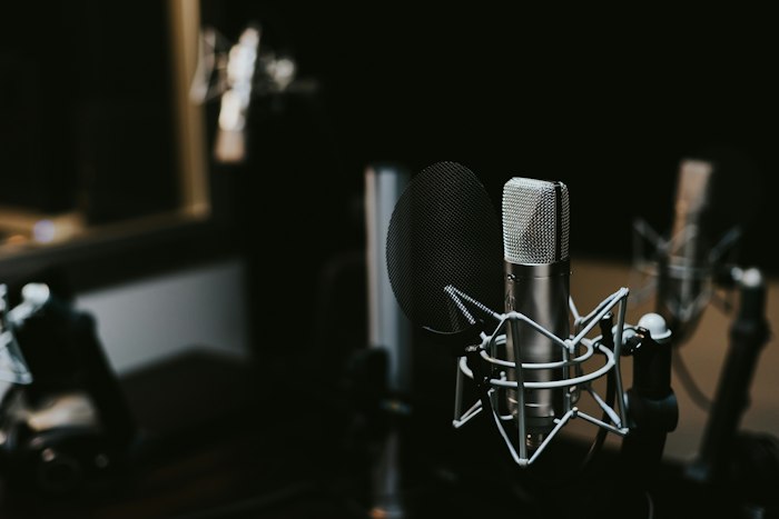 Studio microphone for corporate video voiceover