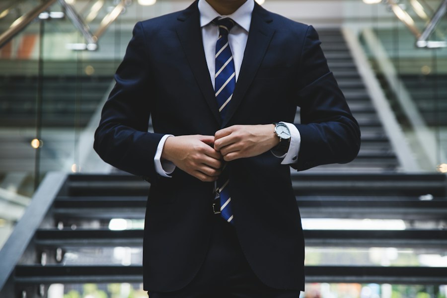 Corporate executive ready for a Houston CEO video