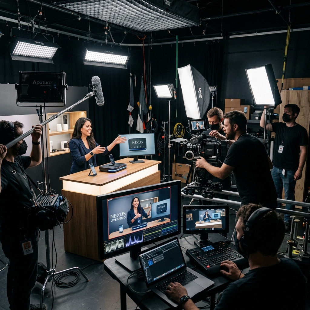 Product video production filming in Houston studio